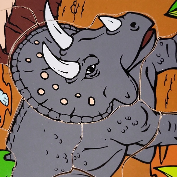 Playskool Triceratops Puzzle vintage 1987 good used condition - Picture 3 of 11